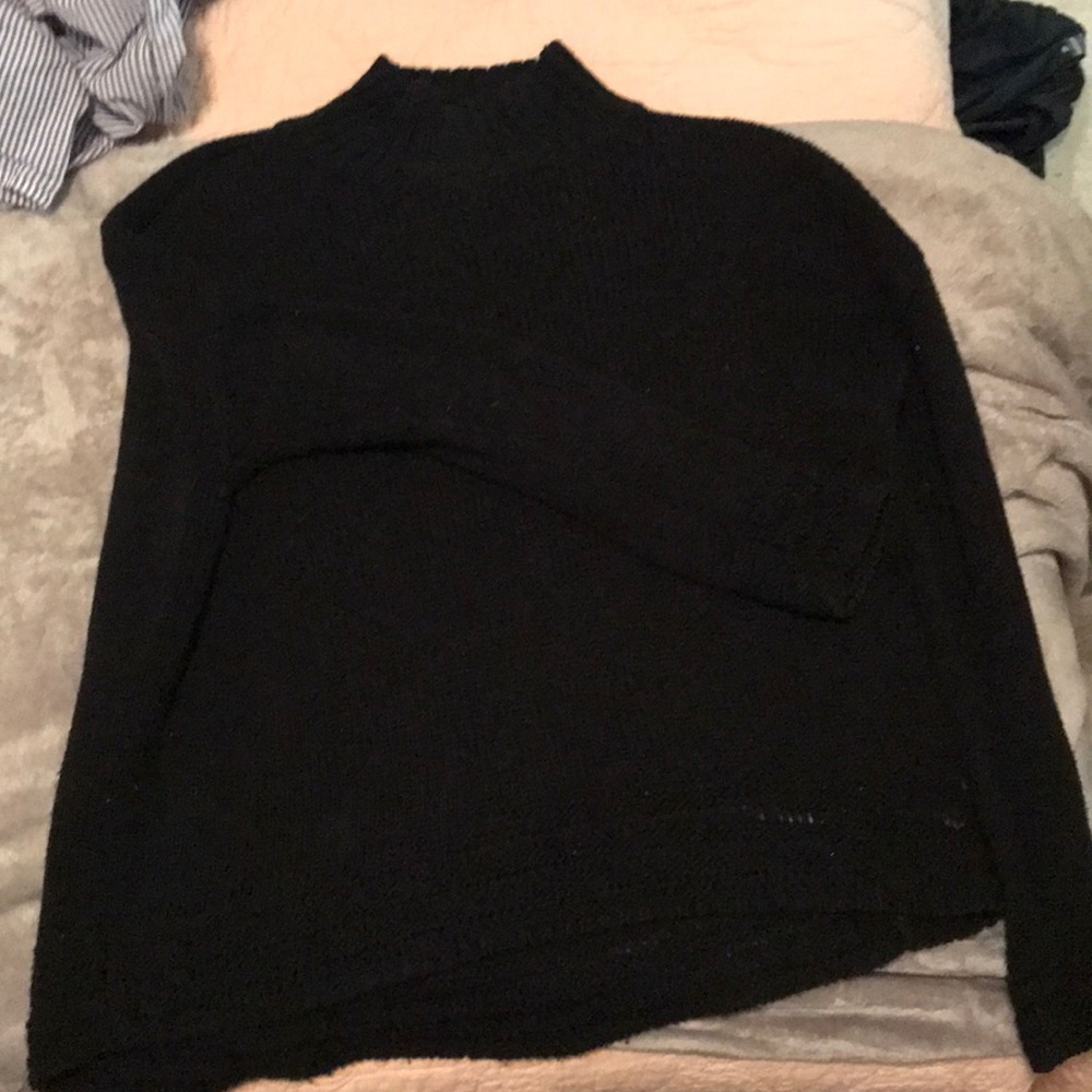Black Mock-Turtle Neck Sweater